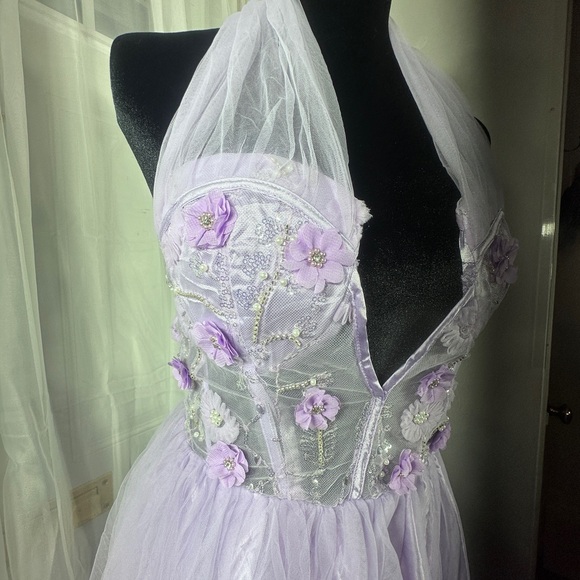 Lavender Halter Prom Dress - Picture 16 of 16